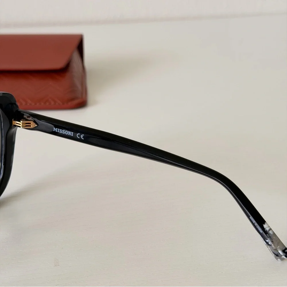 New! Missoni MIS0093/N 33Z Black Oversized Glasses with Chain Authentic